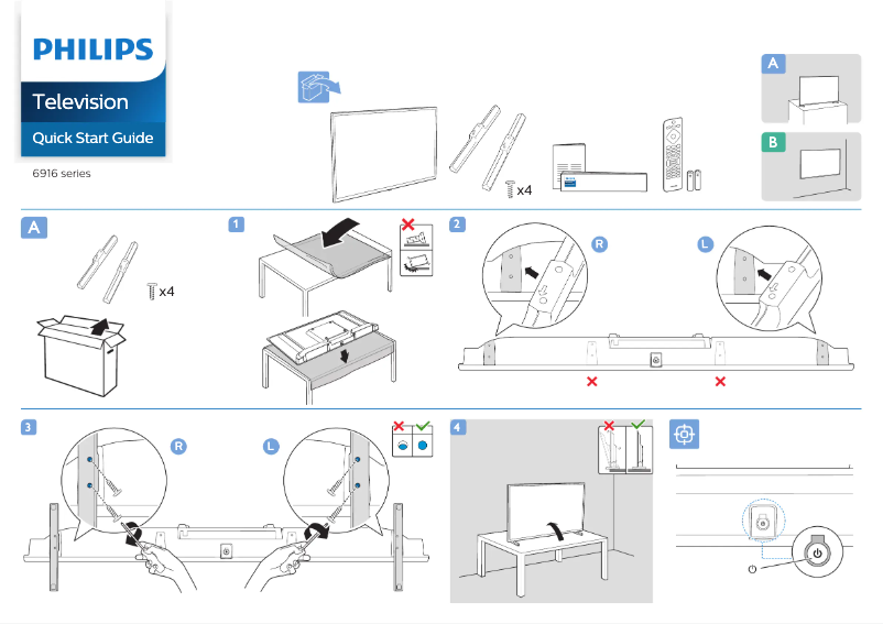 Page 1 de la notice Guide de démarrage rapide Philips 6900 series 39PHT6916