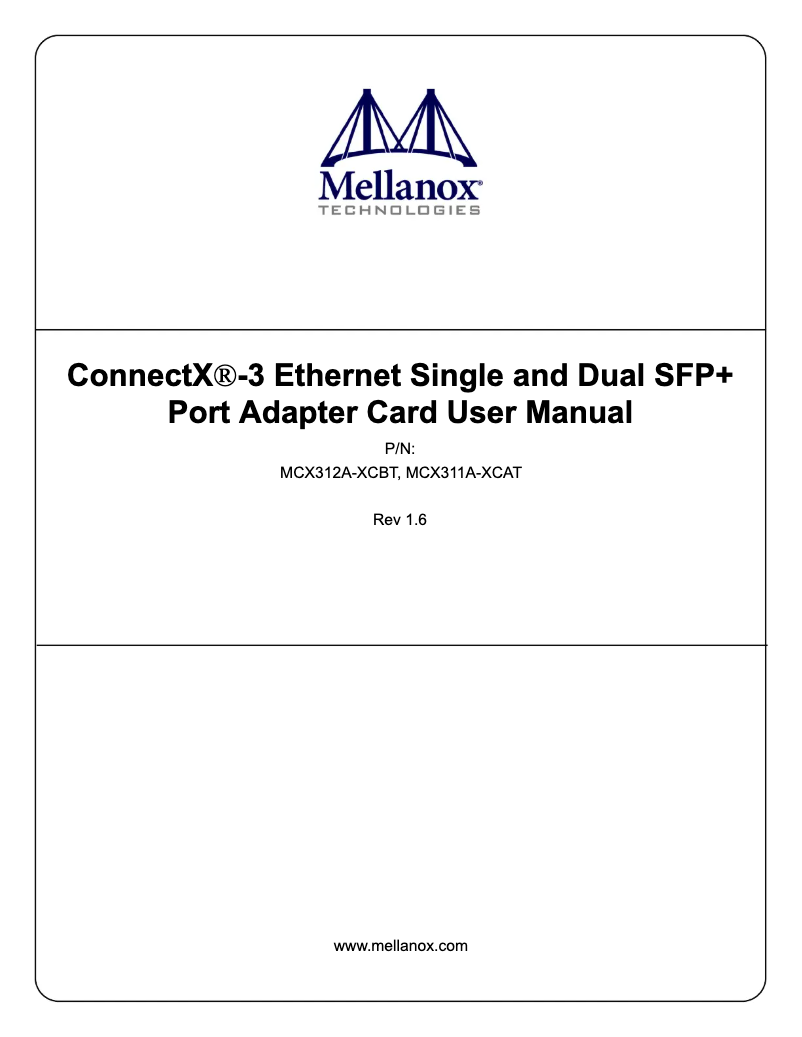 Image de la première page du manuel de l'appareil Mellanox ConnectX-3