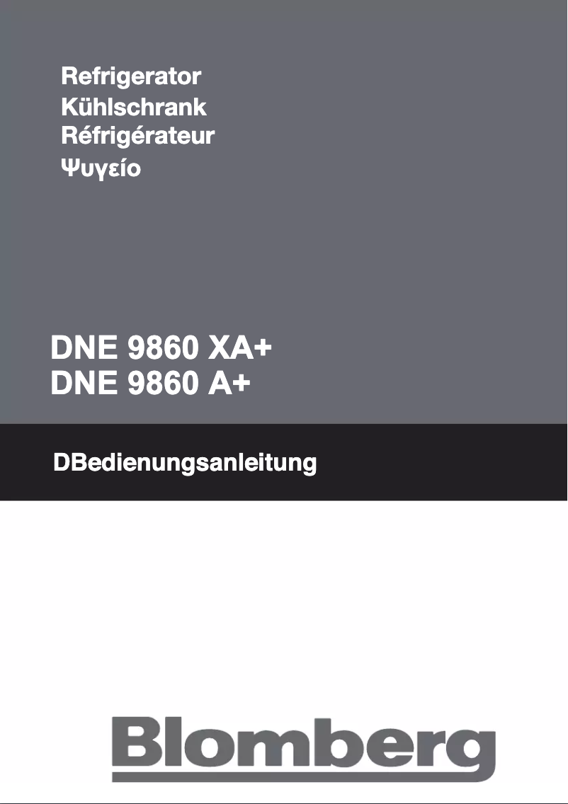 Page 1 de la notice Manuel utilisateur Blomberg DNE 9860 X A
