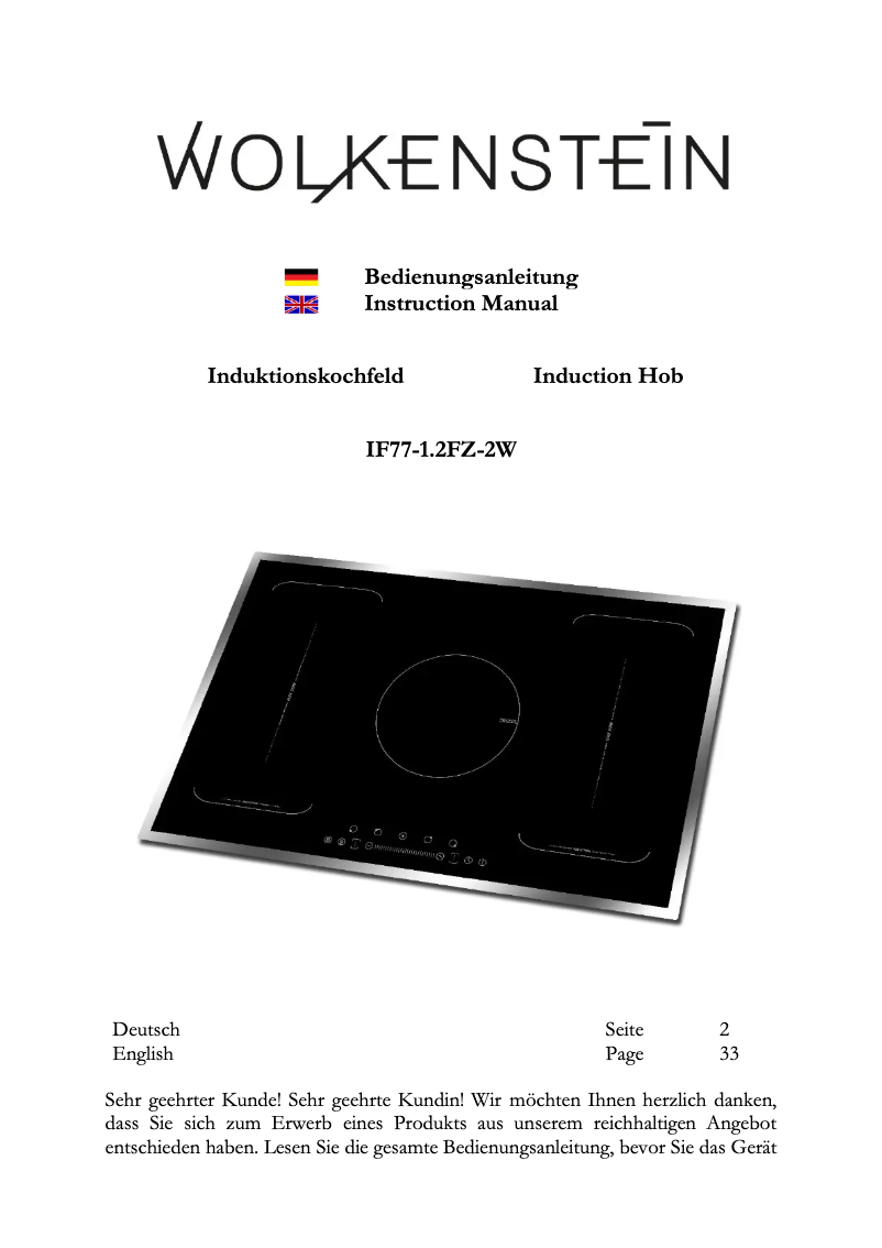 Page n°1 - Manuel utilisateur Wolkenstein IF77-1.2FZ-2W