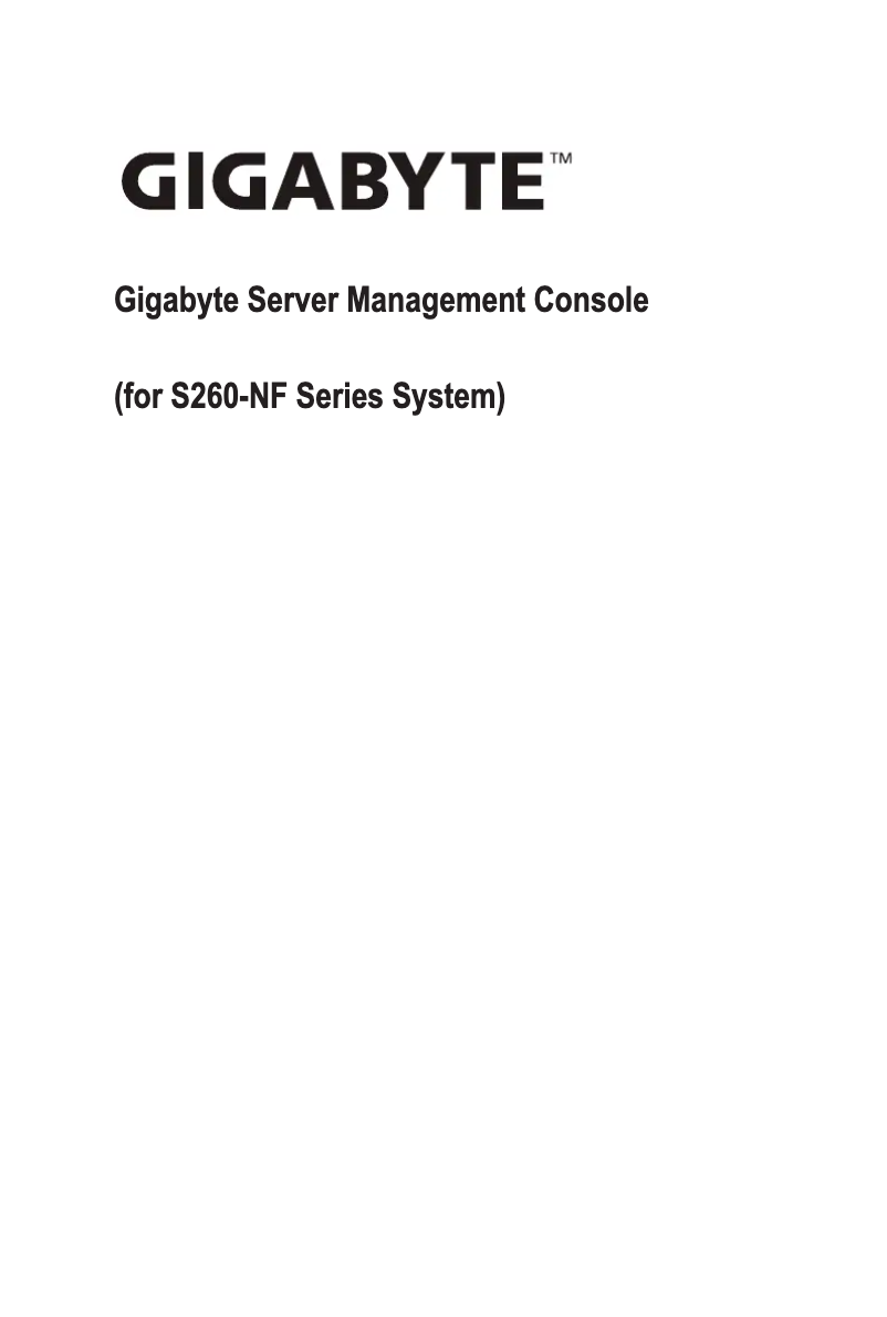 Page 1 de la notice Manuel utilisateur Gigabyte S260-NF0