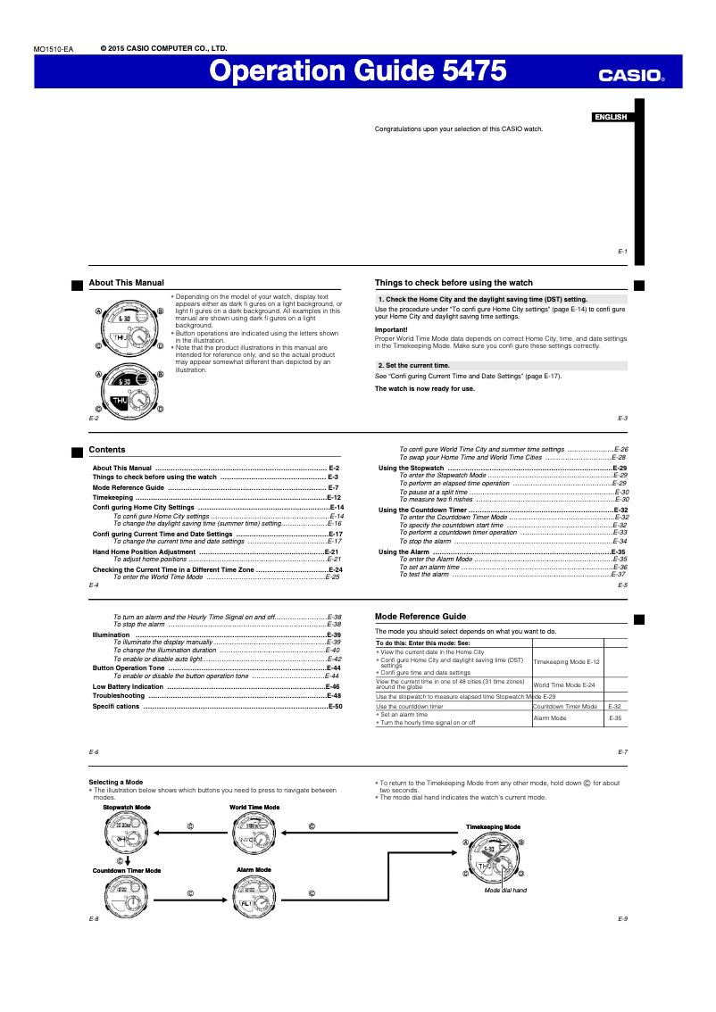 Page 1 de la notice Manuel utilisateur Casio GST-210GD-1