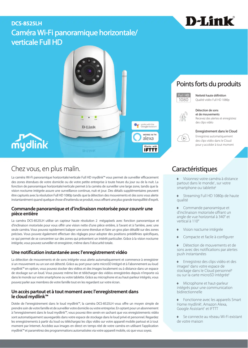 Page n°1 - Fiche technique D-Link DCS-8525LH