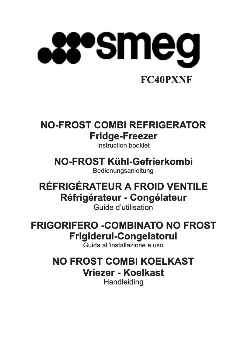 Page 1 de la notice Manuel utilisateur Smeg FC40PXNF