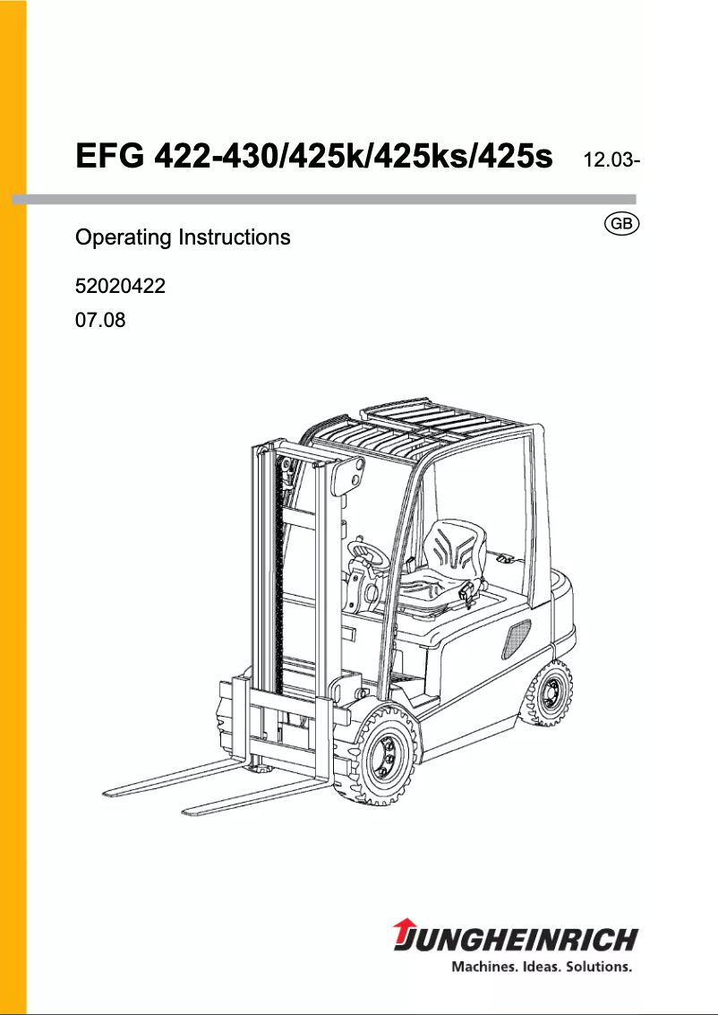 Image de la première page du manuel de l'appareil EFG 430