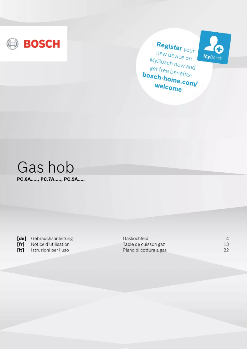Page 1 of the manual User Manual Bosch PCP6A6B90