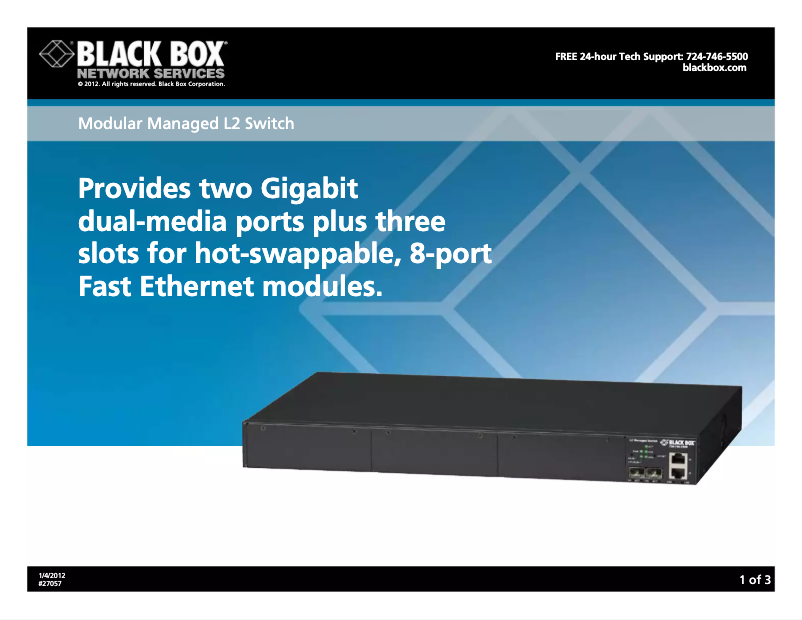 Page 1 de la notice Manuel utilisateur Black Box LB621C