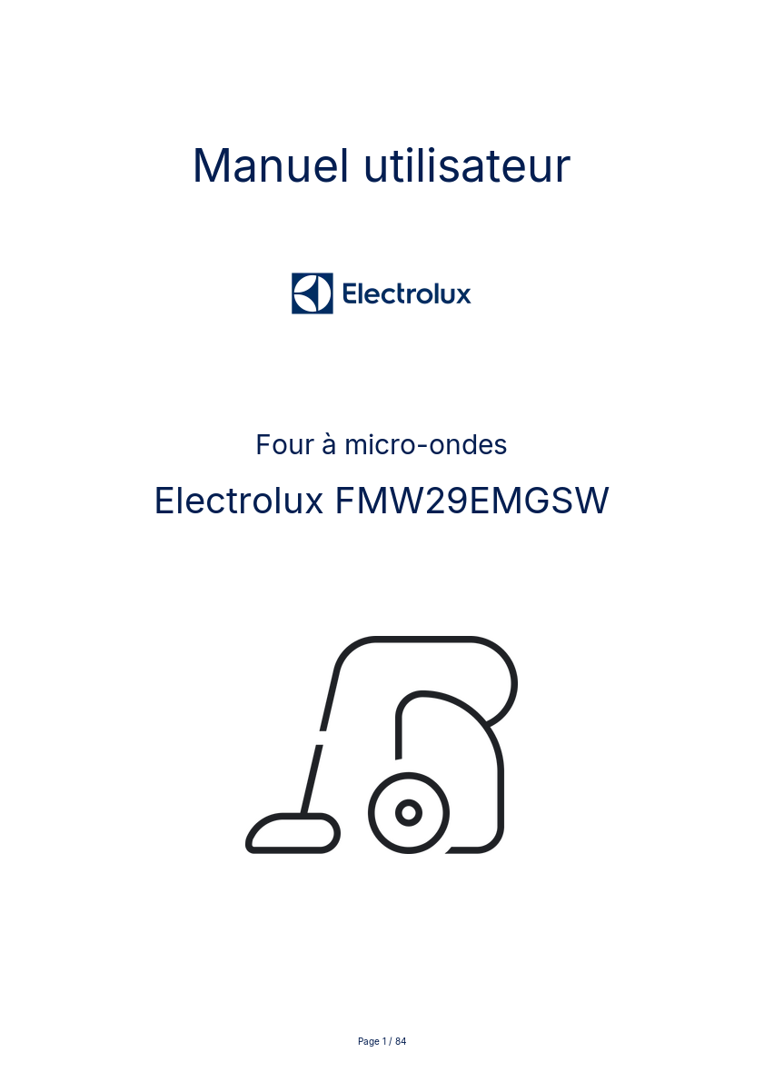 Page n°1 - Manuel utilisateur Electrolux FMW29EMGSW