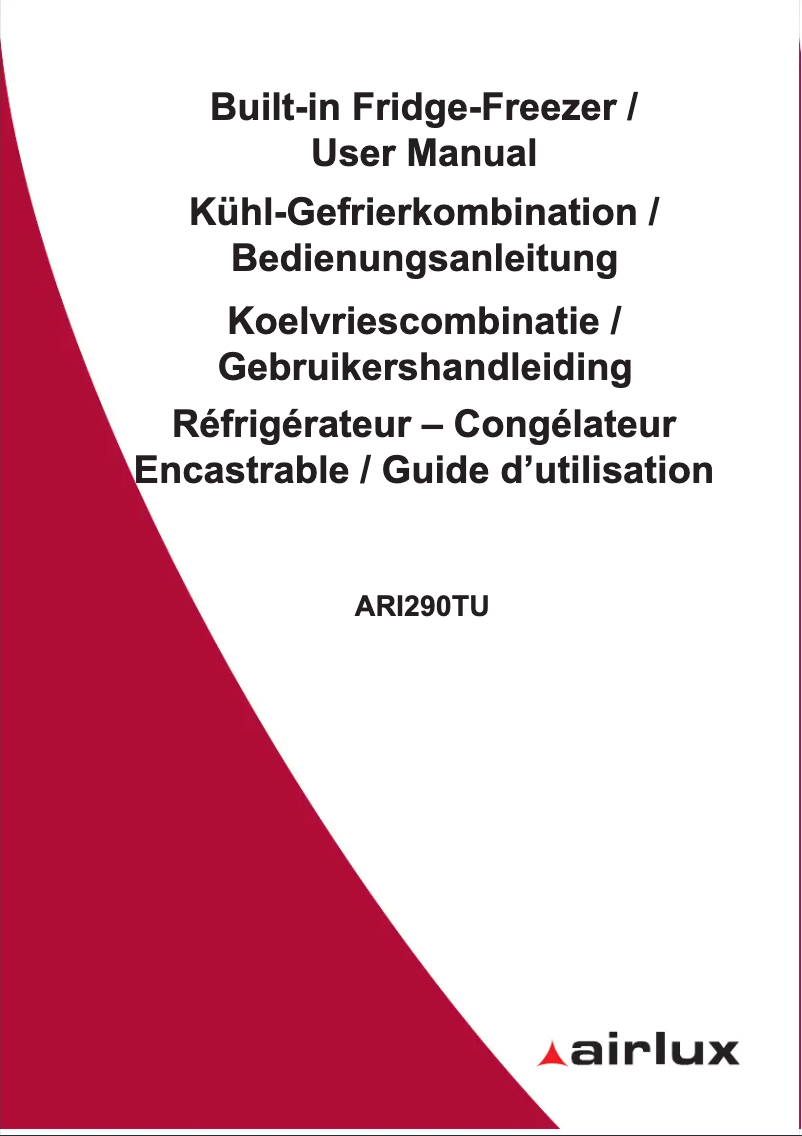 Page 1 de la notice Manuel utilisateur Airlux ARI290TU