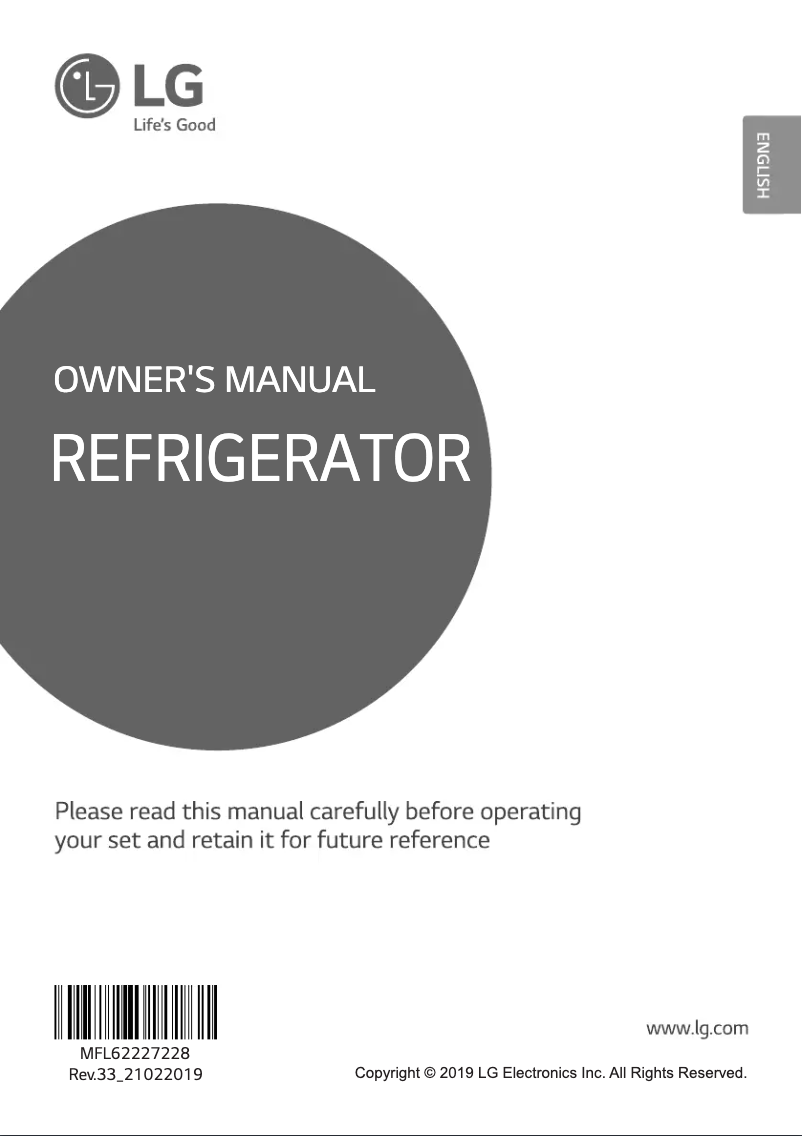 Page 1 de la notice Manuel utilisateur LG GL-M312RLML