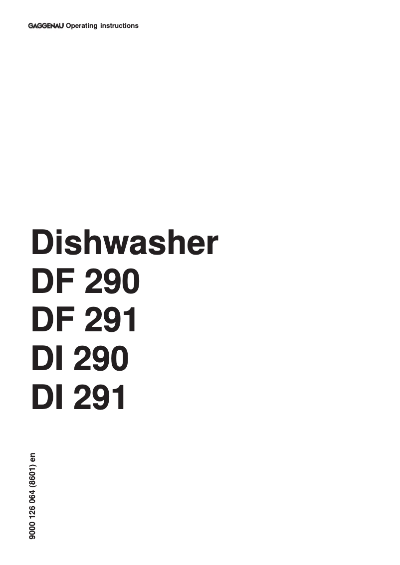 Page 1 de la notice Manuel utilisateur Gaggenau DF 290-160