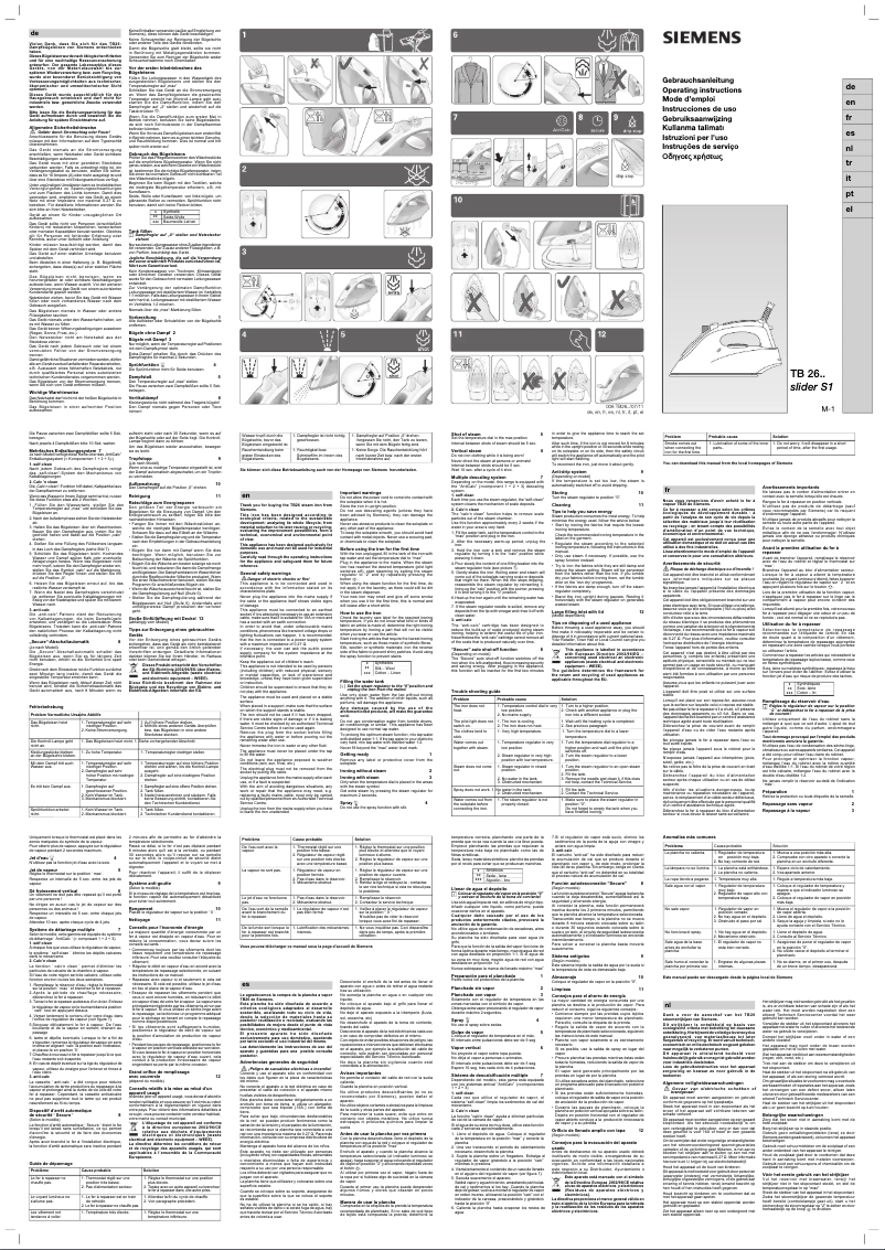 Page 1 de la notice Manuel utilisateur Siemens Slider motorsteam TB15302