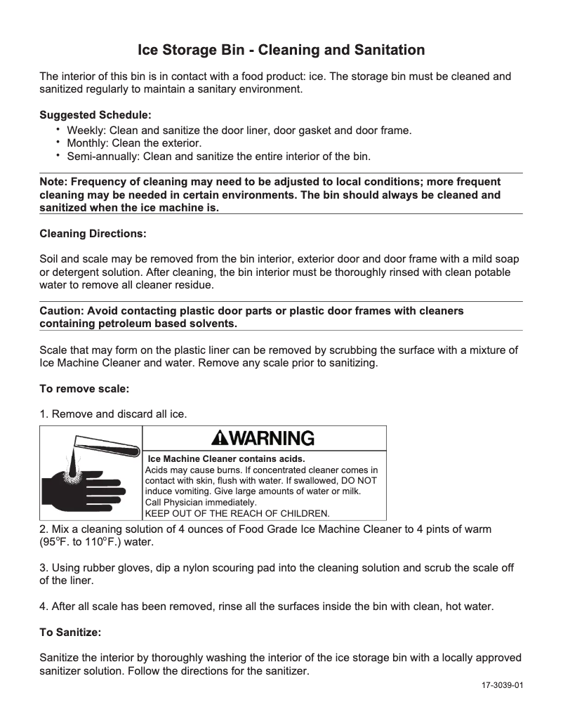 Page 1 de la notice Manuel utilisateur Scotsman B842S