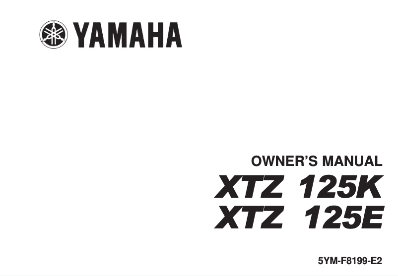 Page 1 de la notice Manuel utilisateur Yamaha XTZ125