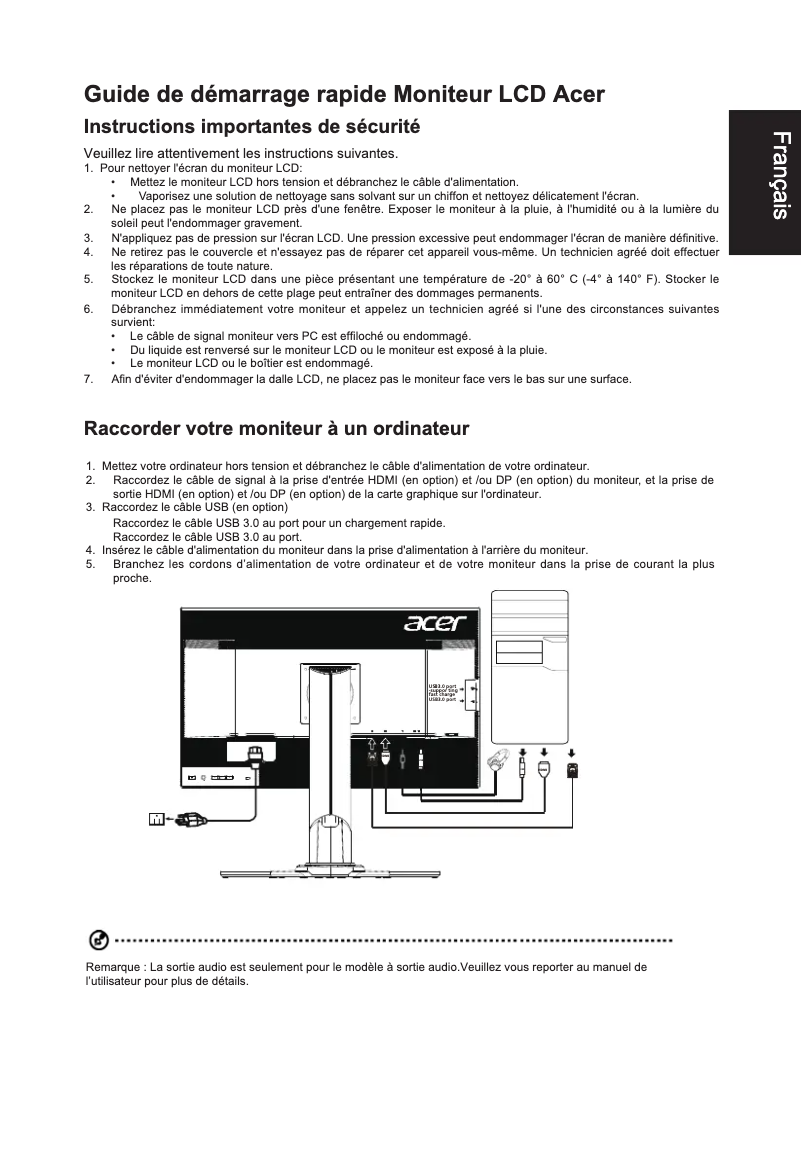Page n°1 - Manuel utilisateur Acer Predator XB271HU