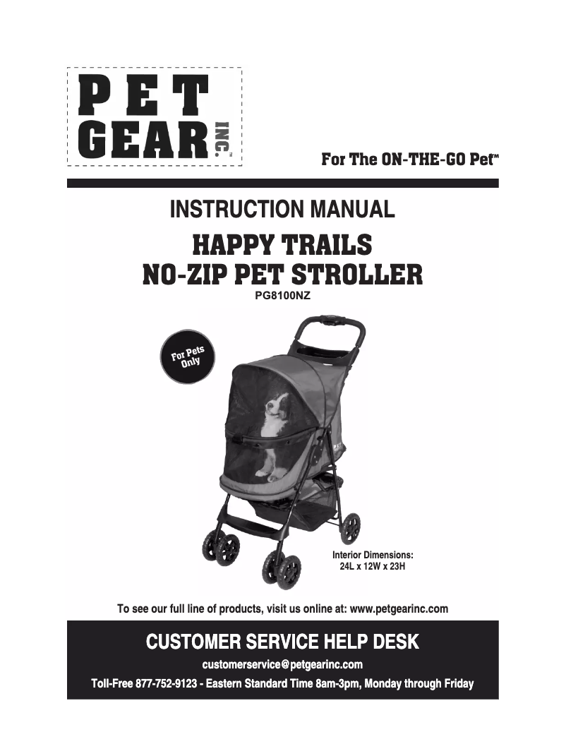 Page 1 de la notice Manuel utilisateur Pet Gear Happy Trails NoZip