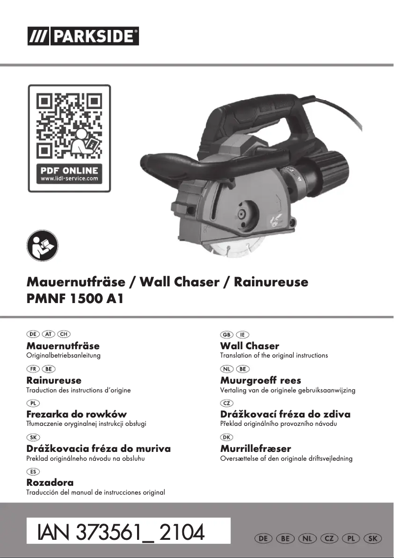 Page n°1 - Manuel utilisateur Parkside PMNF 1500 A1