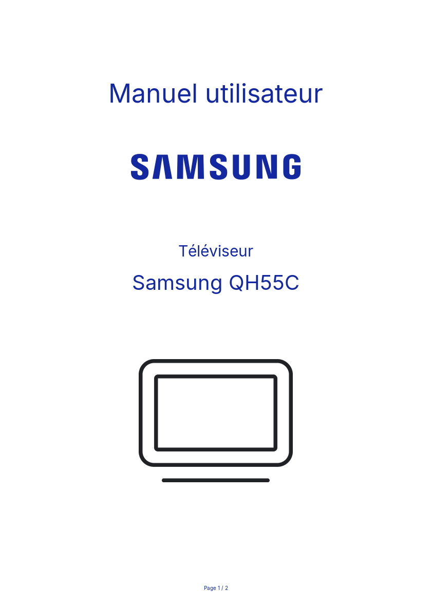 Page n°1 - Manuel utilisateur Samsung QH55C