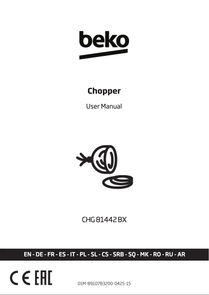 Page 1 de la notice Manuel utilisateur Beko CHG 81442 BX