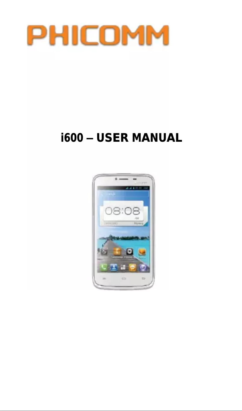 Page 1 de la notice Manuel utilisateur Phicomm I600