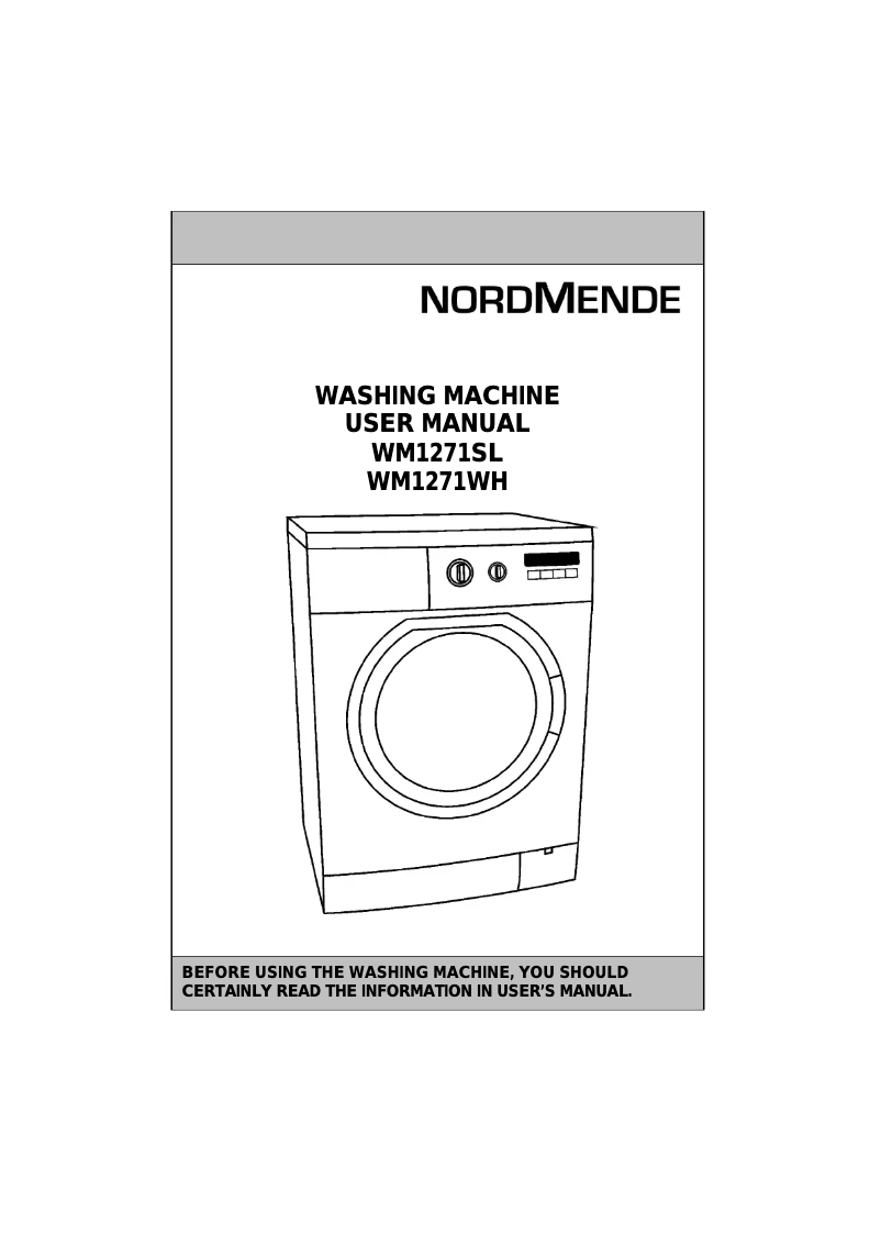 Page 1 de la notice Manuel utilisateur Nordmende WM1271WH