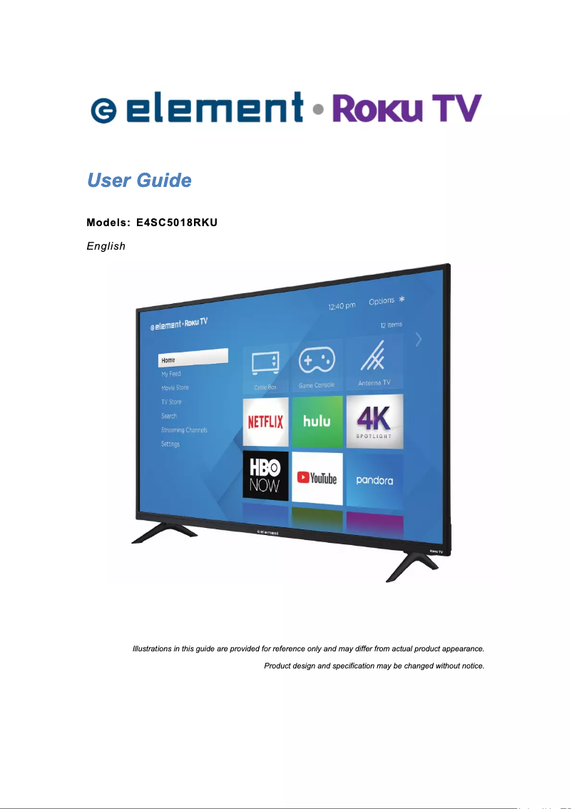 Page 1 de la notice Manuel utilisateur Element E4SC5018RKU