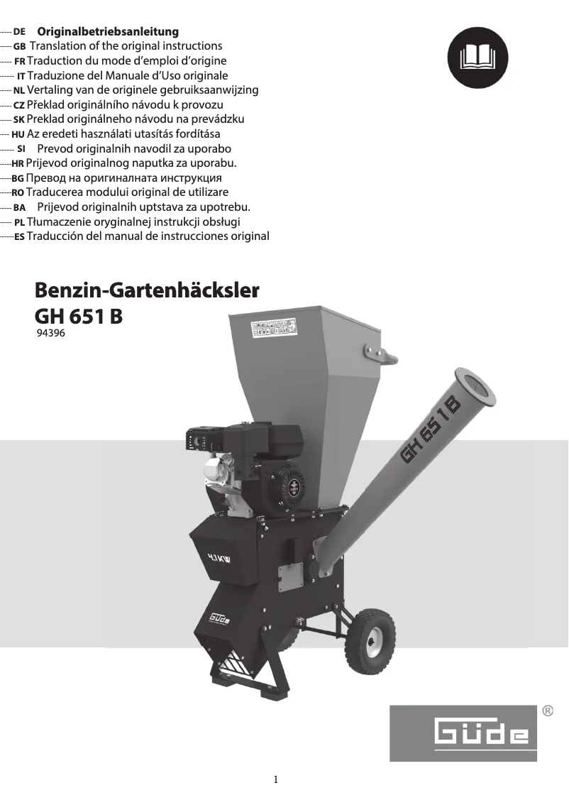 Page n°1 - Manuel utilisateur Güde GH 651 B