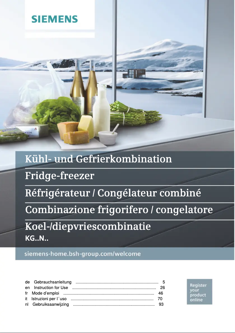 Image de la première page du manuel de l'appareil KG39N7XEB