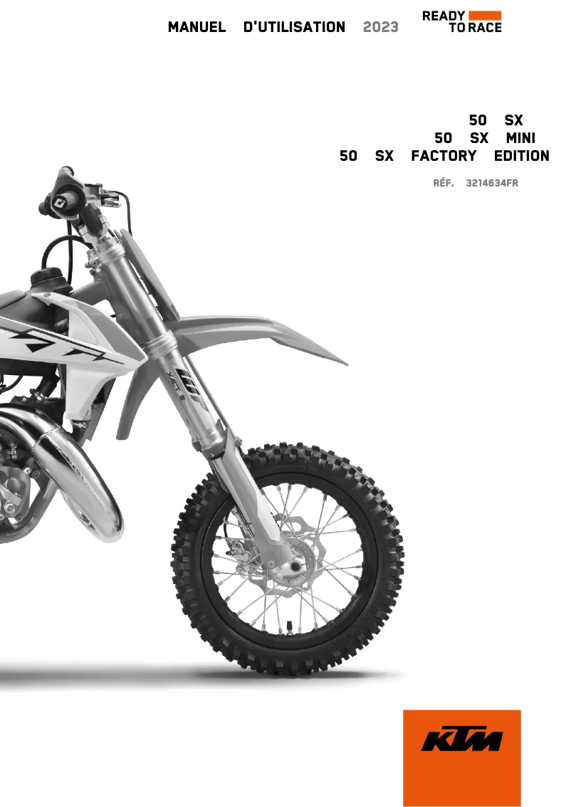 Page 1 de la notice Manuel utilisateur KTM 50 SX Mini (2023)