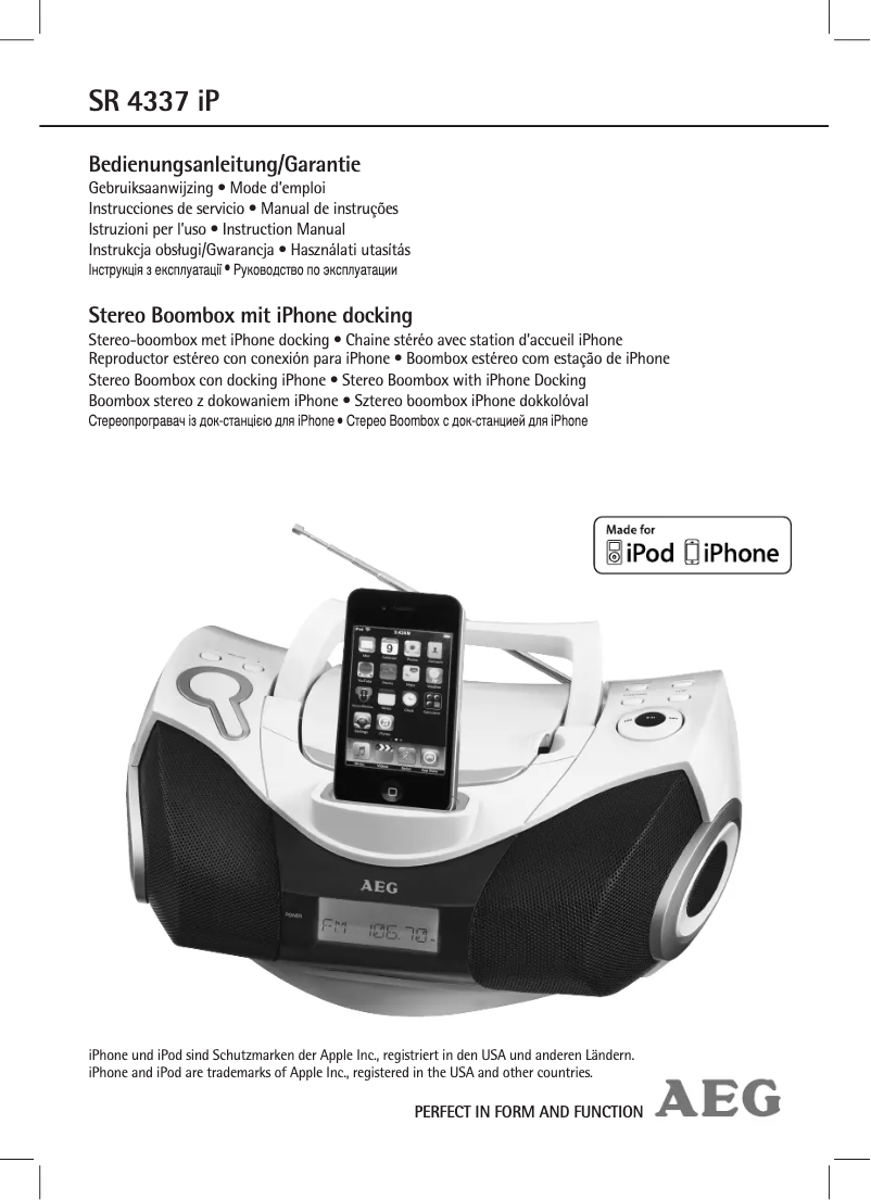 Image de la première page du manuel de l'appareil SR 4337 IP