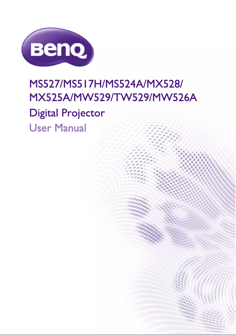 Page 1 de la notice Manuel utilisateur BenQ MX528E