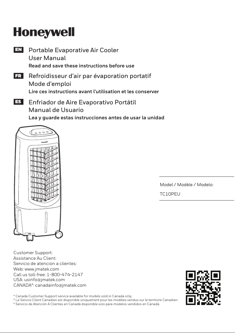 Page n°1 - Manuel utilisateur Honeywell TC10PEU