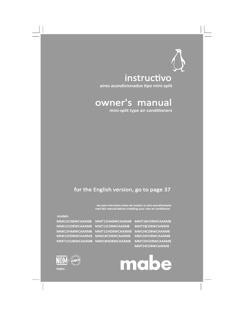Image de la première page du manuel de l'appareil MMT18HDBWCAAXM8