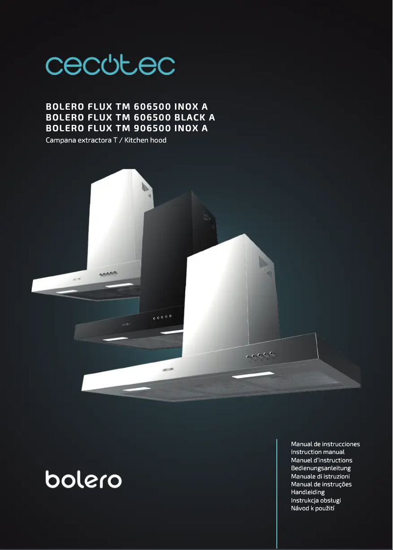 Page 1 de la notice Manuel utilisateur Cecotec Bolero Flux TM 906500 Inox A