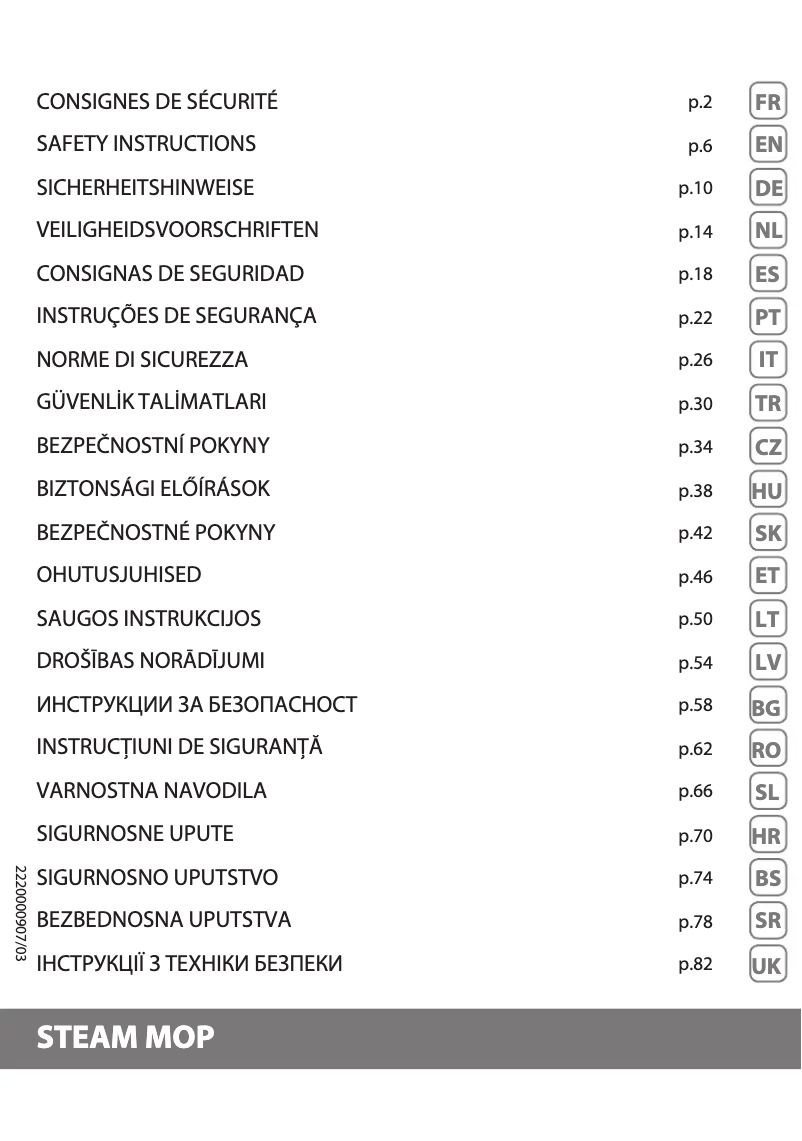 Página 1 del manual Instrucciones de seguridad Rowenta Steam Power RY6597