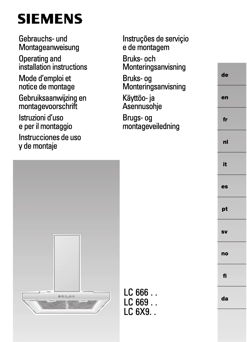 Page 1 de la notice Manuel utilisateur Siemens LC66970
