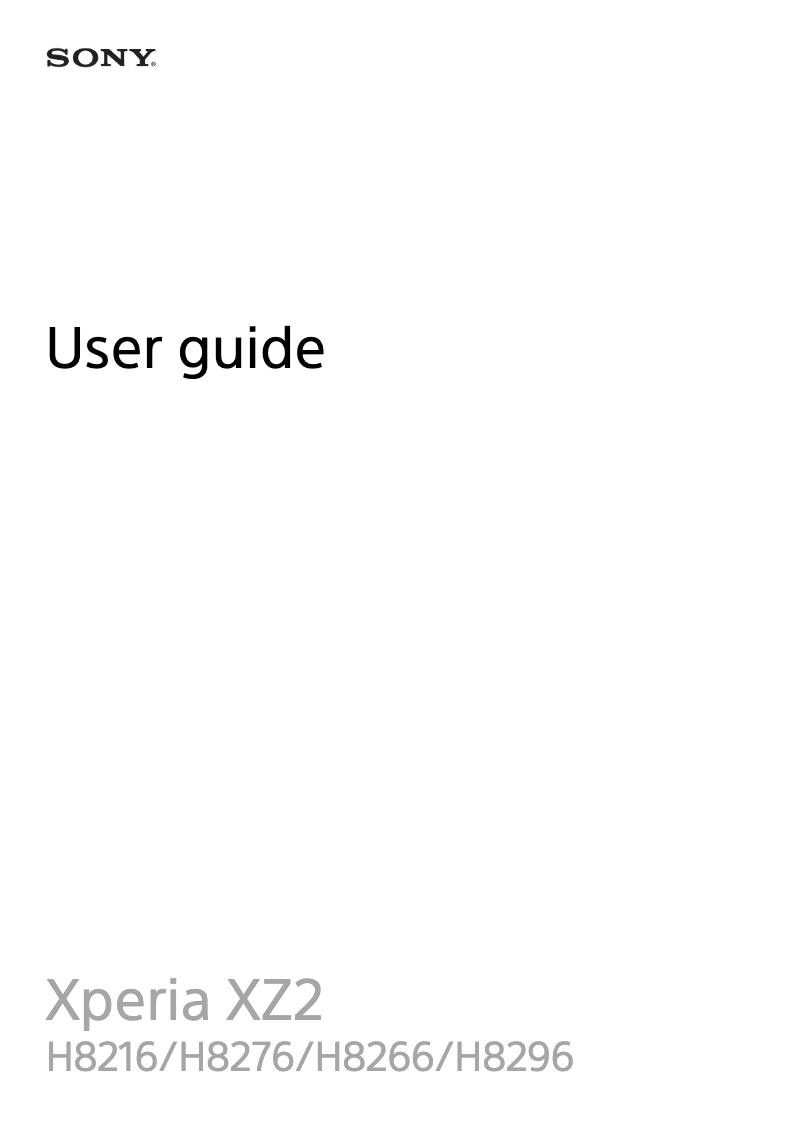 Image de la première page du manuel de l'appareil Xperia XZ2 pink