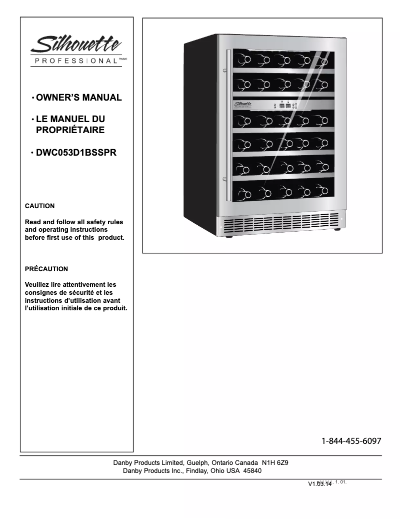 Page n°1 - Manuel utilisateur Silhouette Sonoma DWC053D1BSSPR
