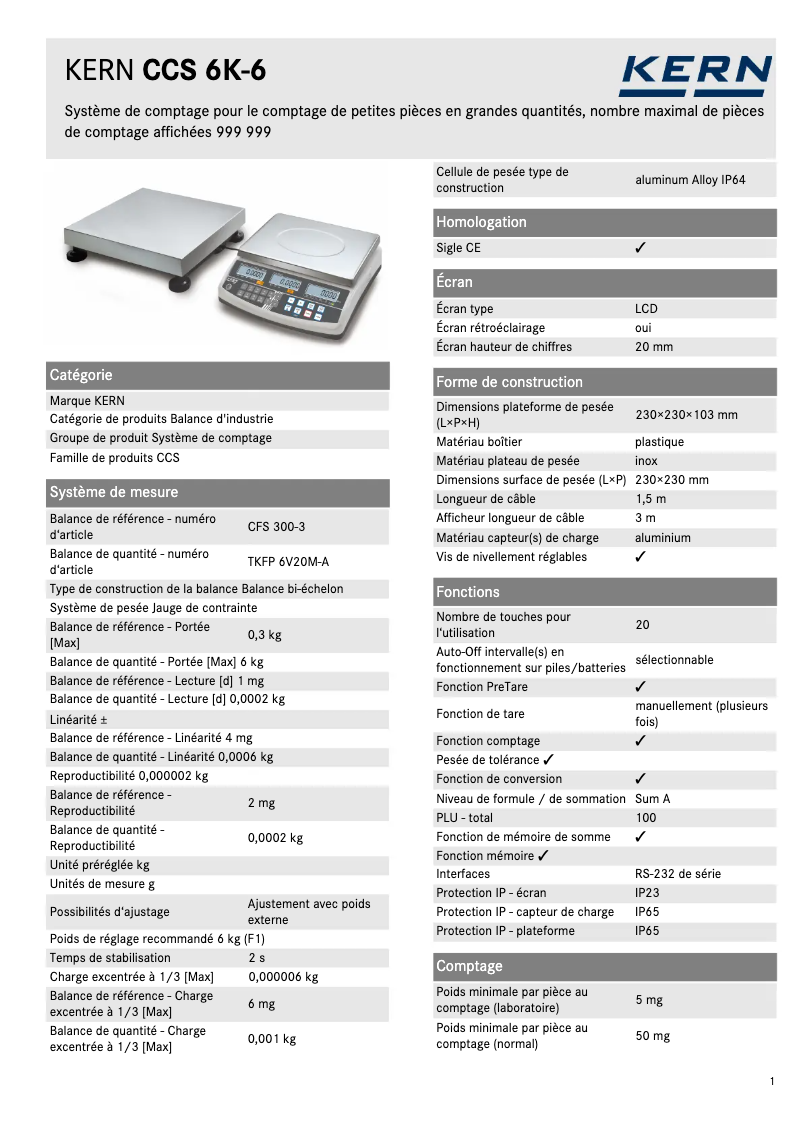 Image de la première page du manuel de l'appareil CCS 6K-6