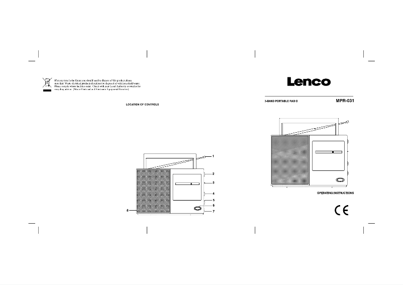 Page n°1 - Manuel utilisateur Lenco MPR-031