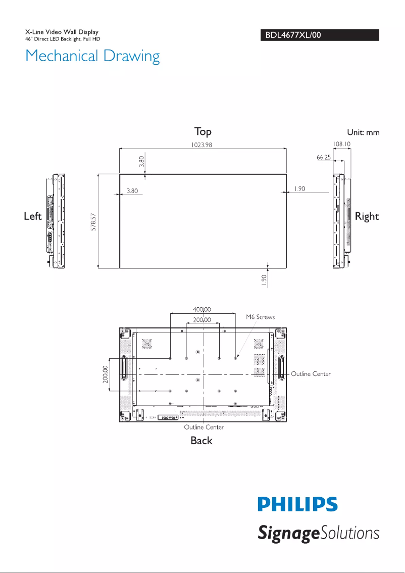Image de la première page du manuel de l'appareil Signage Solutions BDL4677XL