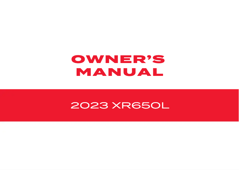 Página 1 del manual Manual de usuario Honda XR650L (2023)