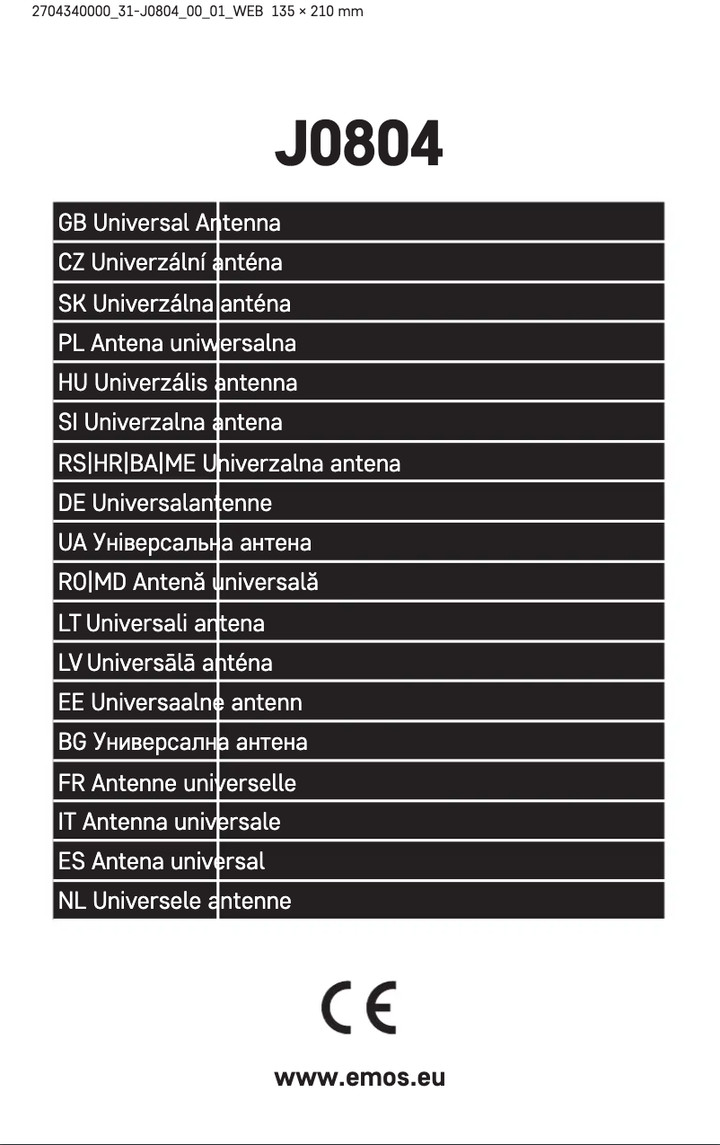 Page n°1 - Manuel utilisateur Emos J0804