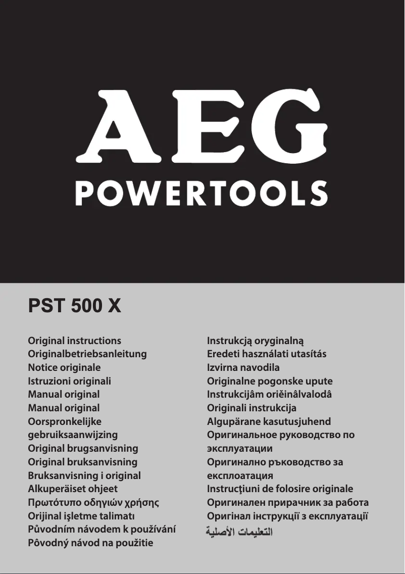 Page 1 of the manual User Manual AEG PST 500 X