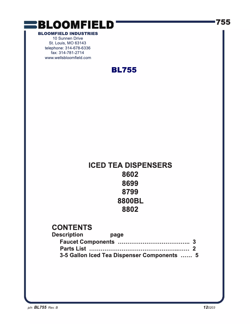 Image de la première page du manuel de l'appareil 8802