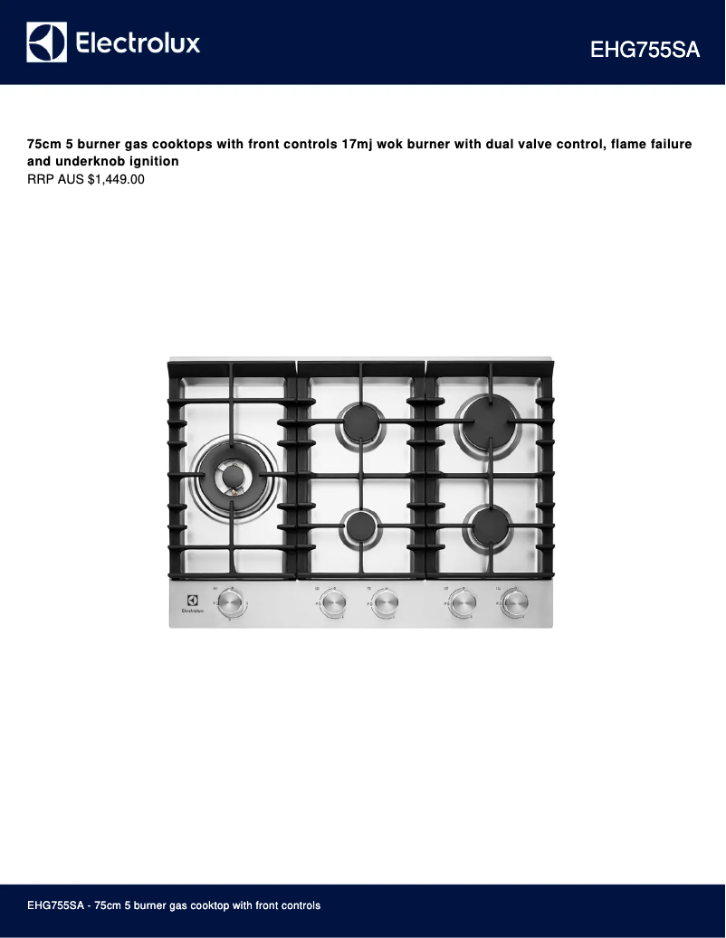 Image de la première page du manuel de l'appareil EHG755SA