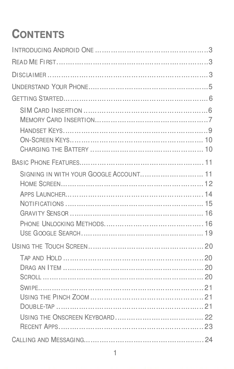 Page 1 de la notice Manuel utilisateur Micromax Canvas A1 AQ4502