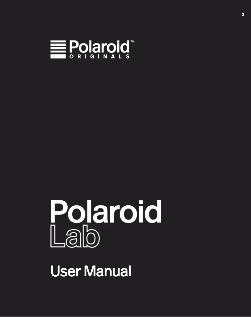 Page 1 de la notice Manuel utilisateur Polaroid Originals Lab