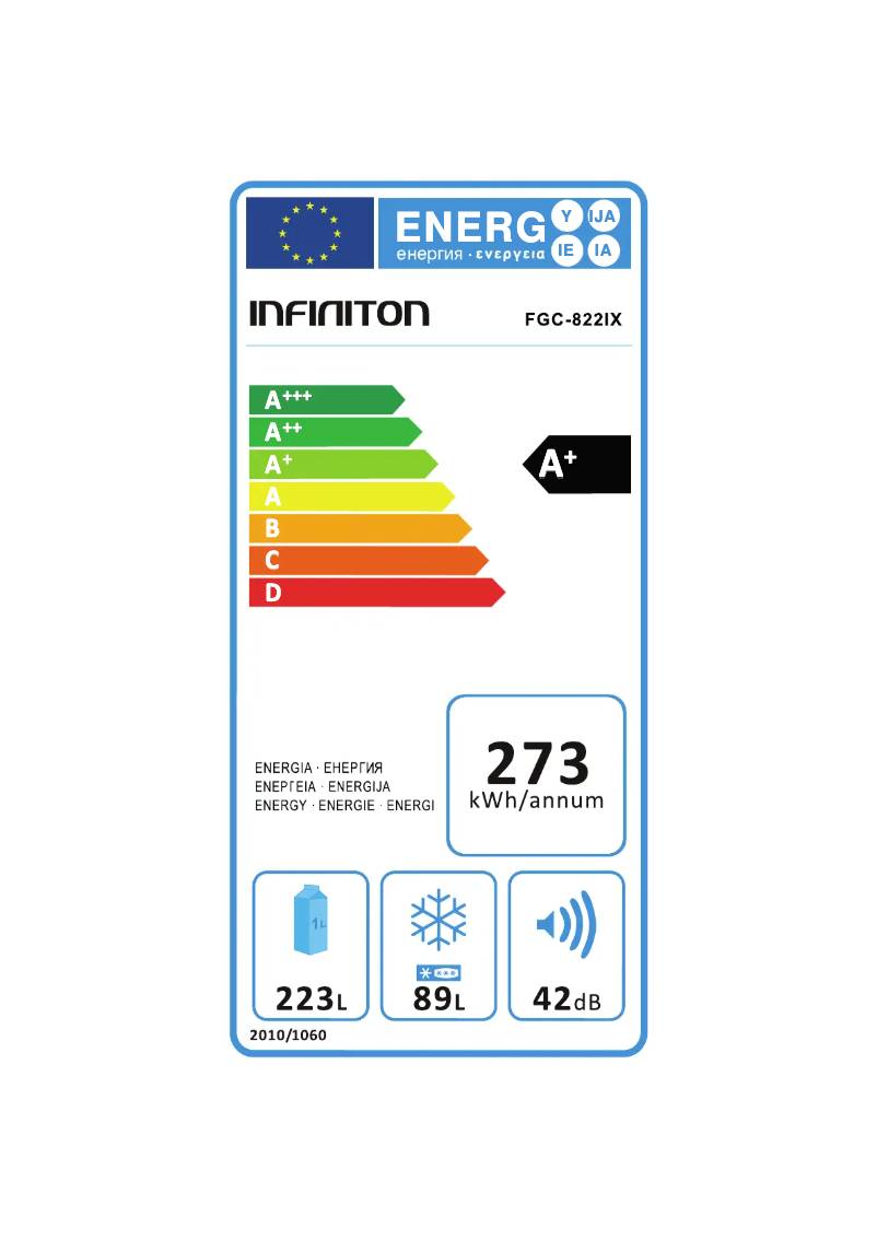 Page n°1 - Label énergétique Infiniton FGC-822IX