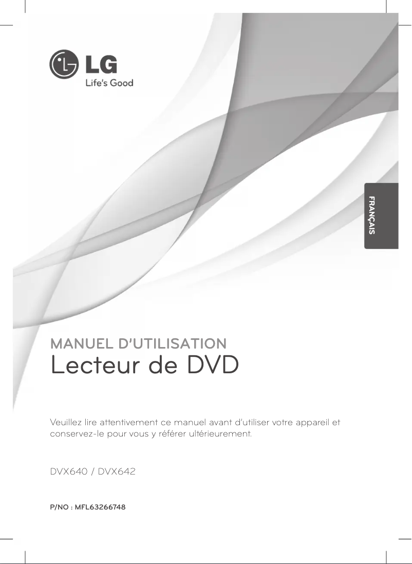 Page 1 de la notice Manuel utilisateur LG DVX642